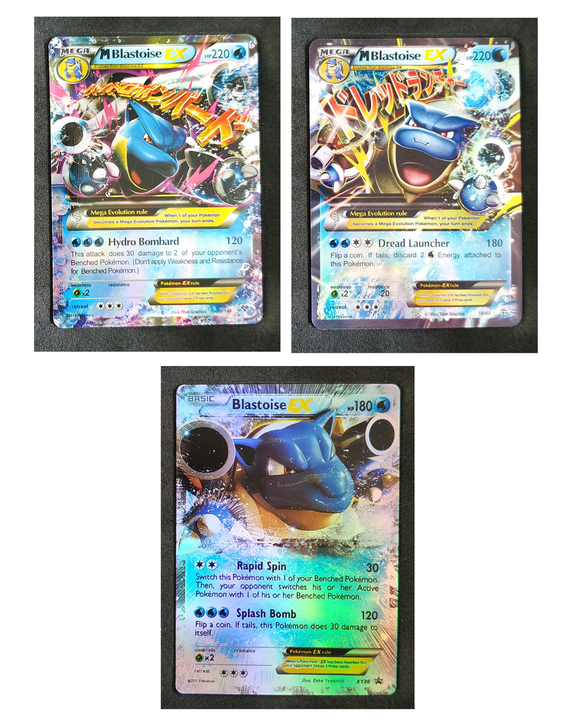 Blastoise Piplup Set of 5 Cards Tag Team Card Mega EX Card Etsy