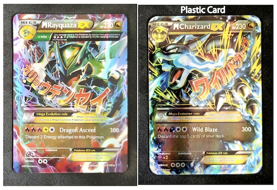 Rayquaza 61/106 Mega EX Card paper Card With Charizard 69/106 Custom Card  handmade Plastic Card - Etsy UK