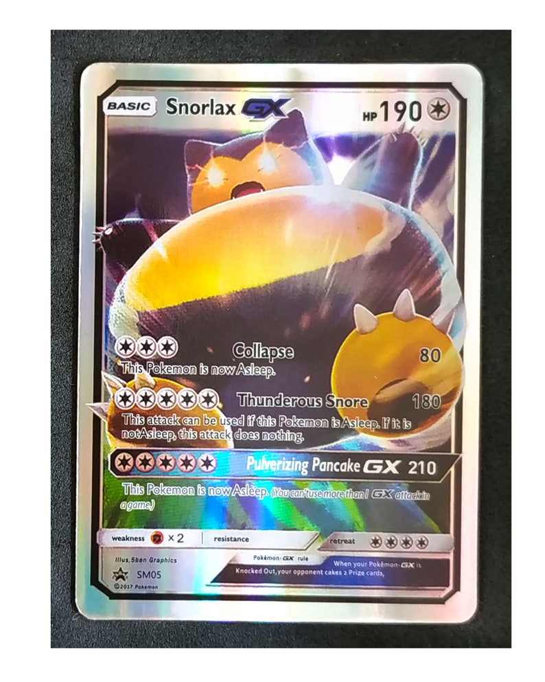 Eevee Snorlax Set of 3 Cards Tag Team Card, GX Card Custom Card Set