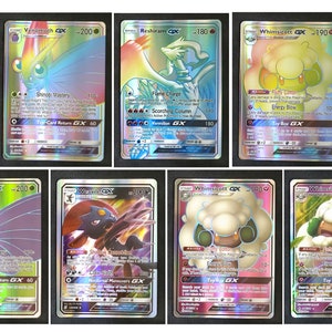Jeu de 7 cartes Reshiram, Venomoth, Whimsicott, Weavile - Carte GX - Jeu de cartes personnalisées (papier ou carte en plastique faite main)