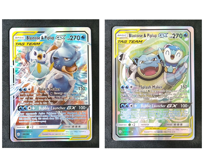 Blastoise Piplup Set of 5 Cards Tag Team Card Mega EX Card Etsy
