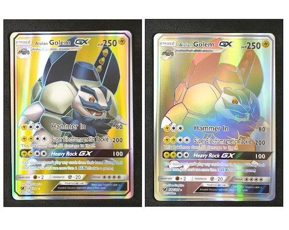 Alolan Golem & Ninetales GX Card Set, Gold Flash Light Cards