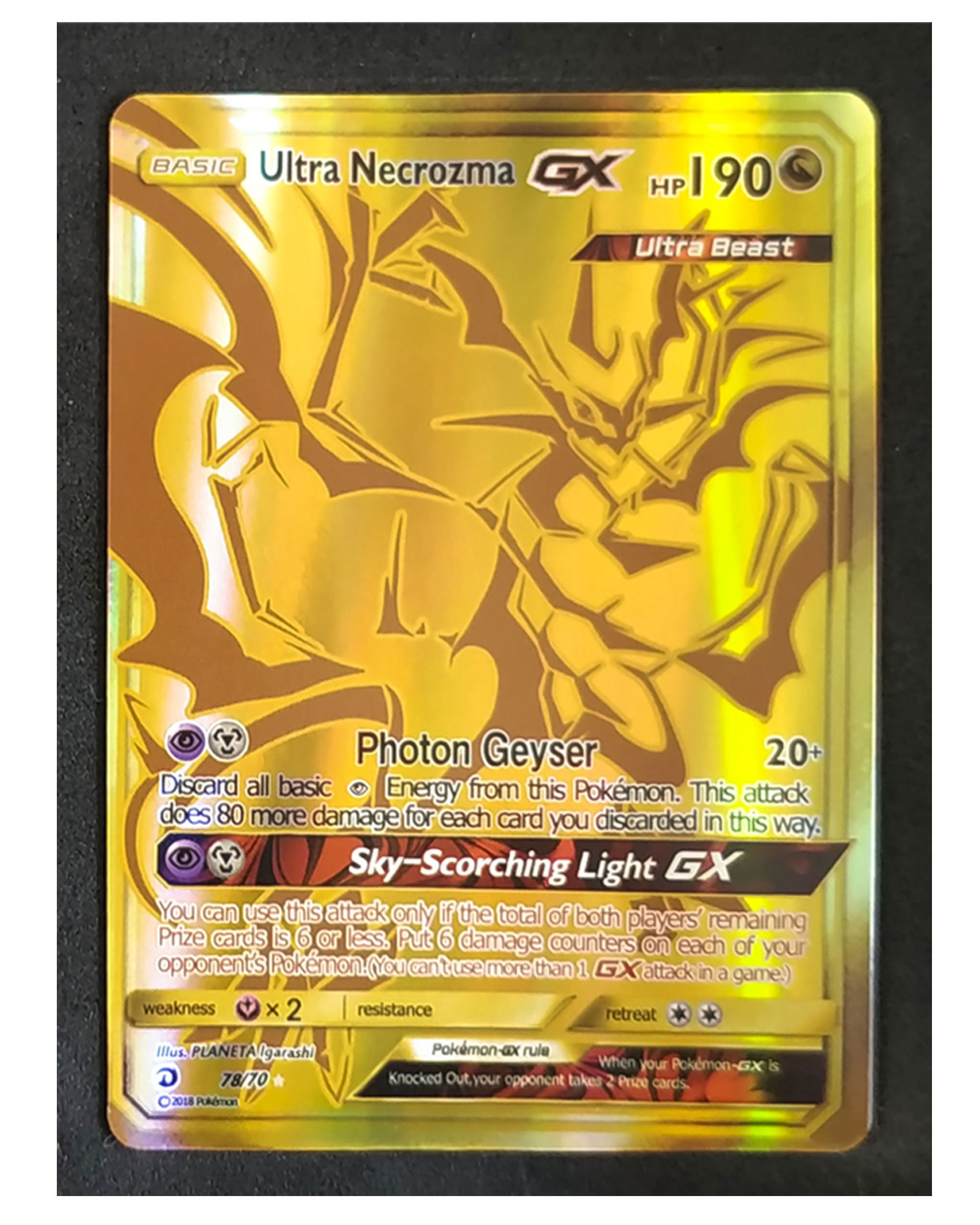 Lunala Solgaleo Ultra Necrozma GX Gold Card Set glossy Card Etsy