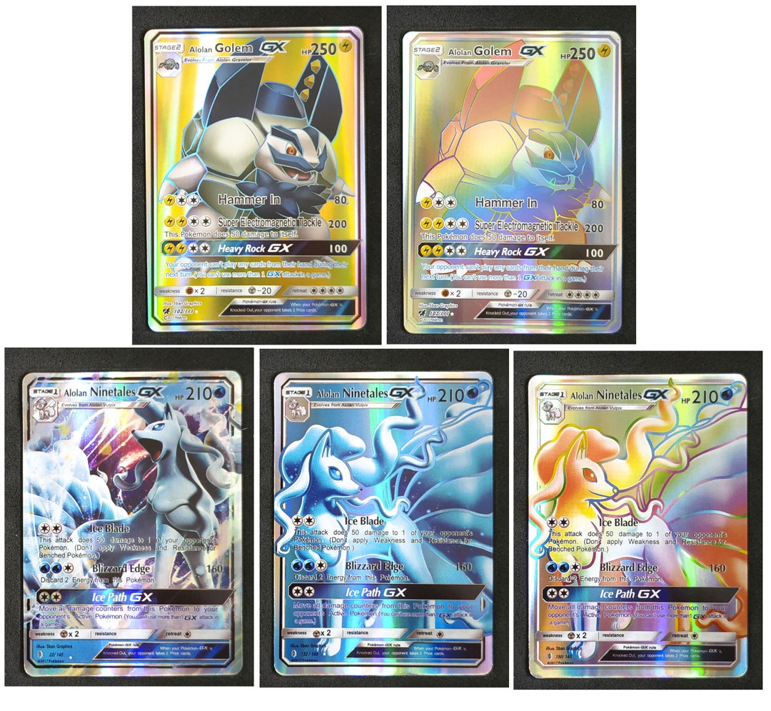 Alolan Golem Alolan Set of 5 Cards GX Card Etsy