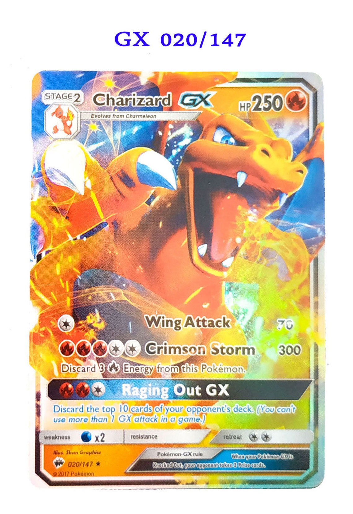 Pokemon Card Tag Team and GX Charizard &amp; Braixen 22/236 | Etsy
