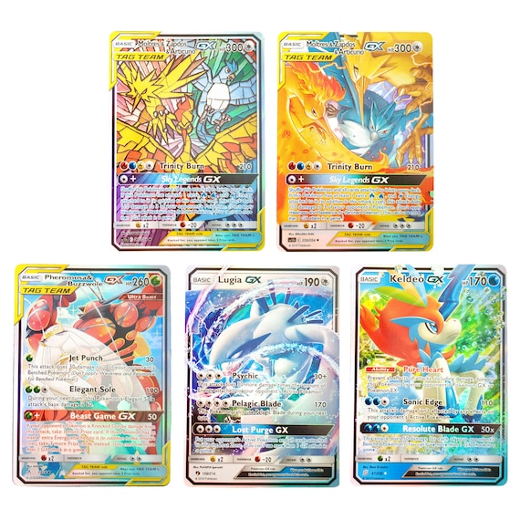 Pokemon Tag Team GX Shining Cards, Moltres Zapdos Articuno Set - Etsy