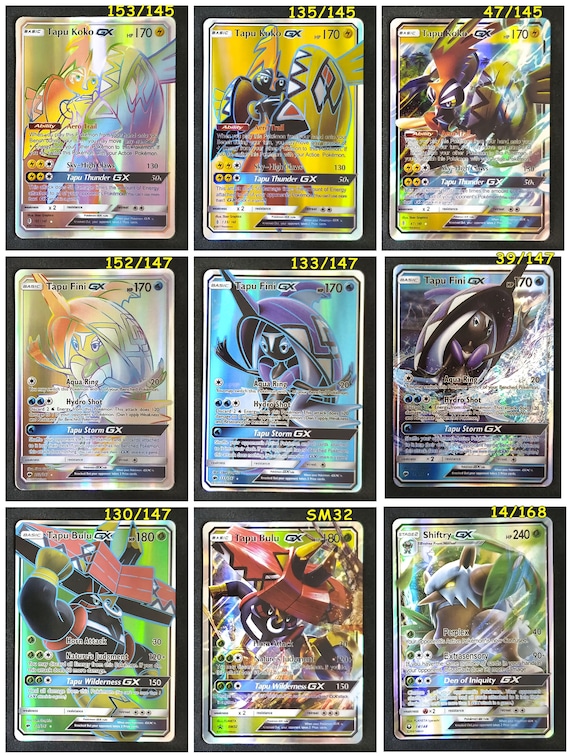 Tapu Bulu, Tapu Fini, Tapu Koko, Shiftry - Single Card