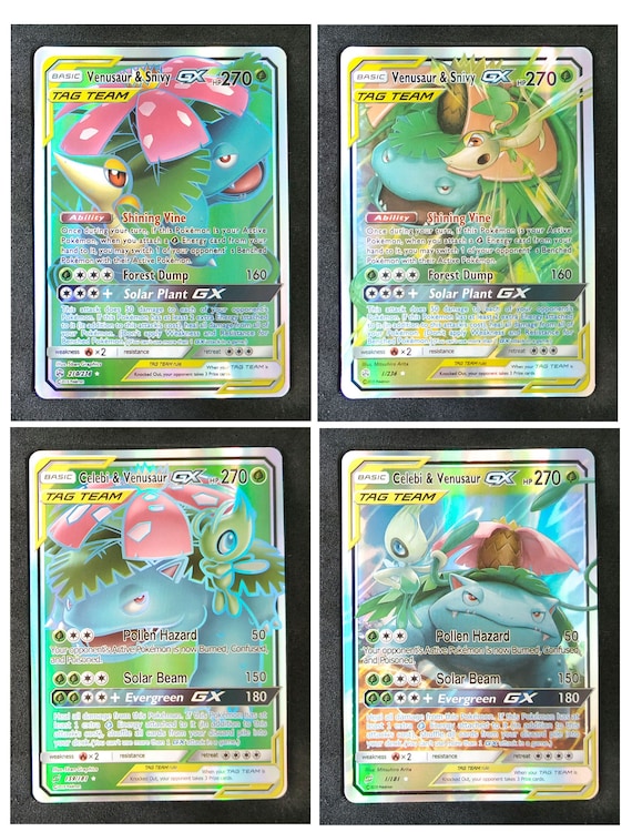 Celebi Venusaur Snivy Tag Team Card Set - Custom Glossy Cards - Etsy Celebi Venusaur Snivy Tag Team Card Set - Custom Glossy Cards - Etsy