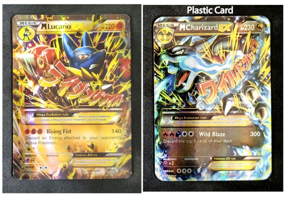 Lucario Mega EX Card paper Card With Charizard 69/106 Custom -  Israel