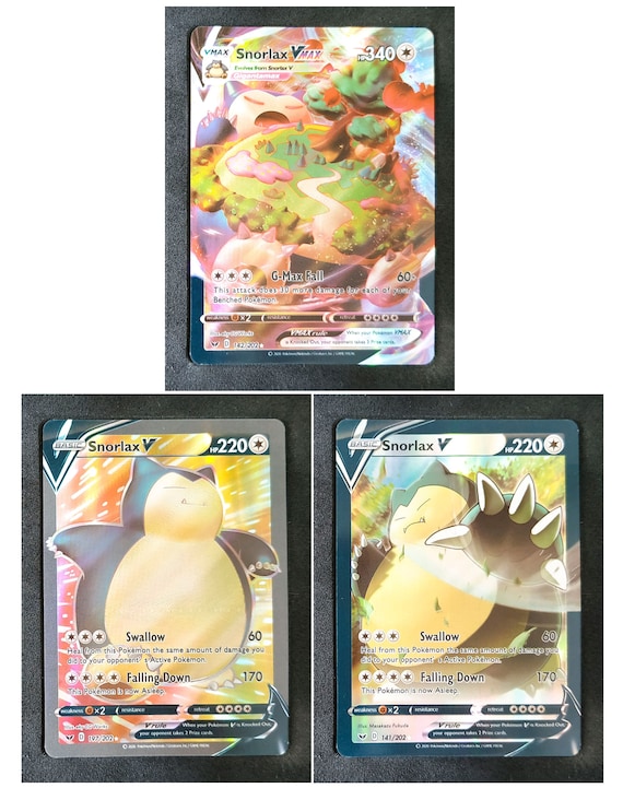 Snorlax V & VMAX Cards - Custom Gold Flash Set - Etsy