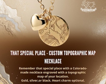 Custom Topographic Map Necklace - Remember that special place
