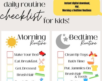Kids Bedtime Checklist Printable | Etsy