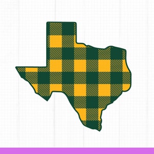 Green and Gold Buffalo Plaid Texas SVG