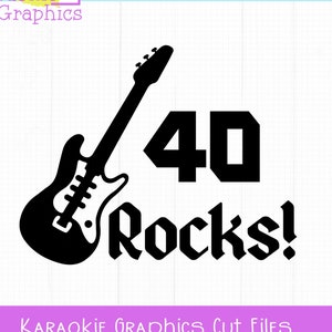 40 Rocks 40th Birthday SVG, 30th Birthday SVG für Shirt, Geschenk für Frauen, Geschenk für Männer, Dekorationen, Koozie, Wineglass, 1983, Rock and Roll