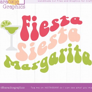Fiesta Siesta Margarita SVG, Wavy Stacked Retro Cinco De Mayo SVG, Cinco De Mayo, Groovy Mexico, Cinco De Mayo Clipart, Decor, Shirt, PNG