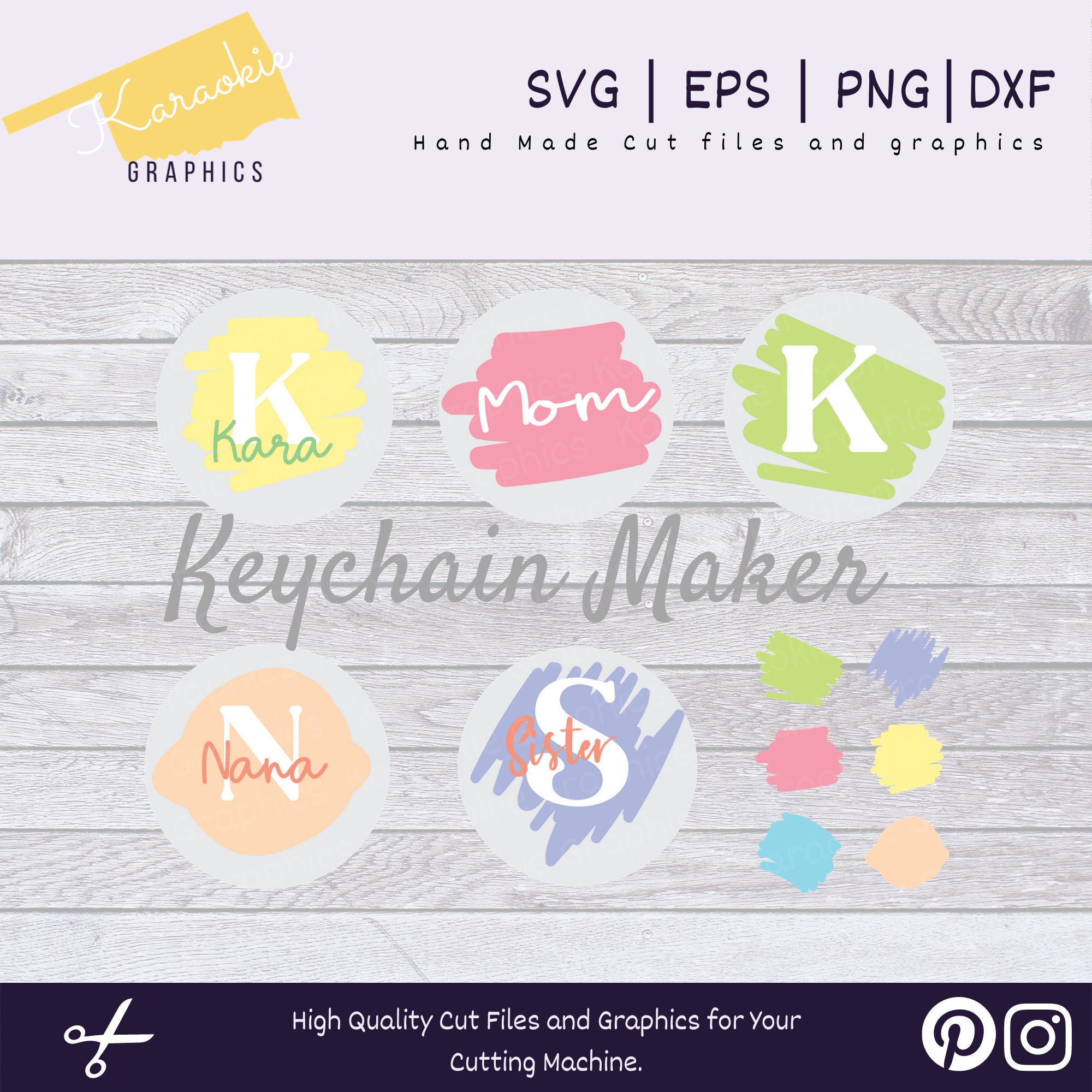 Download Acrylic Keychain Round Pattern Pastel Paint Stokes ...