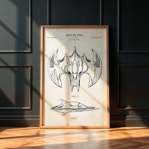 Bat Superhero Patent Wall Art | Comic Movie Bat Themed Patent Print | PRINTABLE DIGITAL DOWNLOAD| 1095V