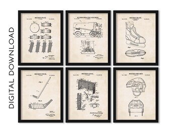 Hockey muurkunst set | Stick, schaats, puck, doel, helm en ijsbreker | DIGITALE DOWNLOAD