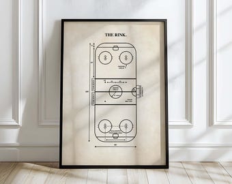 Hockey Rink Diagramm | Hockey Wandkunst | DIGITALER DOWNLOAD | 1232V