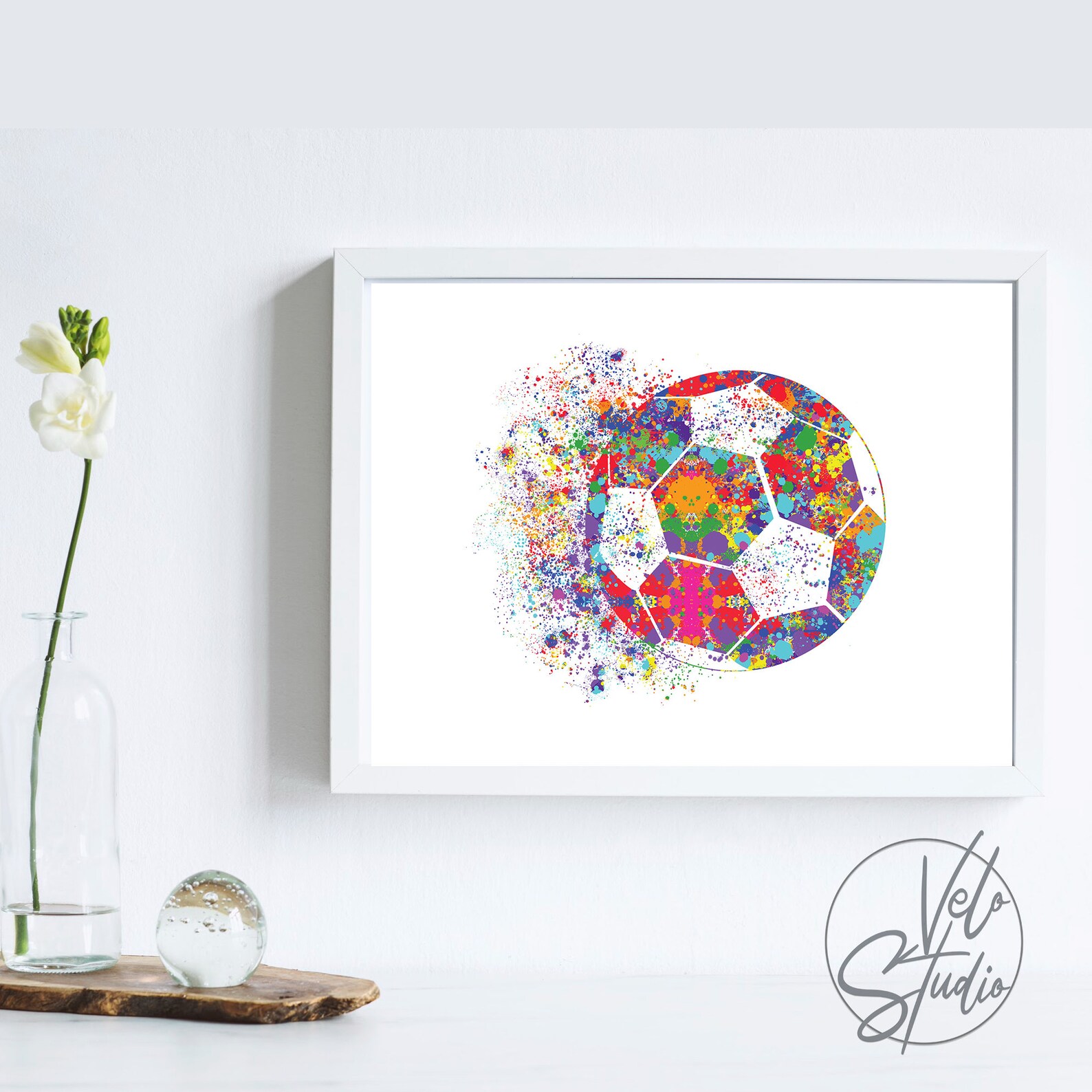Soccer Ball Wall Art Football Decorative Print Digital Etsy UK