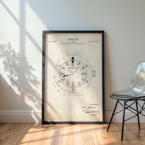 Watch Wall Art | Vintage Watches Patent Print | Watch Collector Decor | Gift for Watch Enthusiast | PRINTABLE DIGITAL DOWNLOAD | 1160V