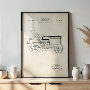 Vecchia arte murale del trattore / Stampa di brevetto antico del trattore del 1935 / Poster di attrezzatura agricola / DOWNLOAD DIGITALE STAMPABILE / #1172V
