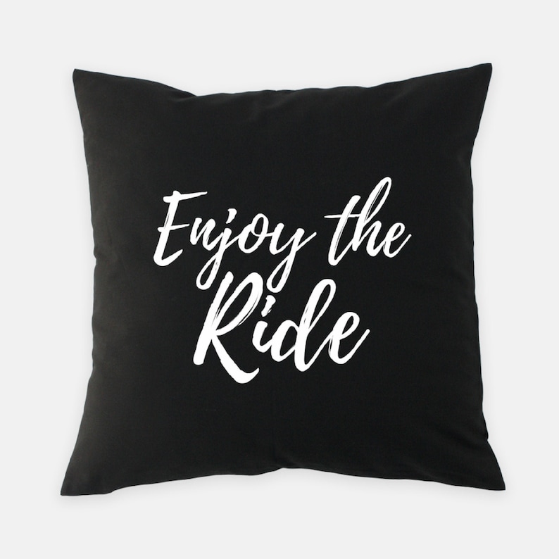 Enjoy The Ride Throw Pillow in Black 18x18 Cyclist Etsy