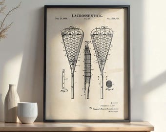 Lacrosse Wall Art | Stick Patent Print |  DIGITAL DOWNLOAD | 1141V