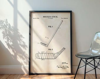 Hockeyschläger Patent Wand Kunst Druck | DIGITALER DOWNLOAD | 1149V