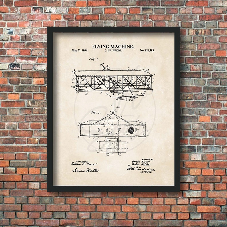 Airplane Patent Art Print | Vintage Aviation Decor | DIGITAL DOWNLOAD ...