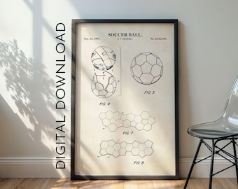 Soccer Ball Patent Wall Art | DIGITAL DOWNLOAD | 1099V