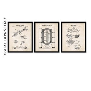 Track and Field Wall Art | Track Diagram, Track Shoe, Starting Block Patent Prints | Set of 3 Prints | PRINTABLE DIGITAL DOWNLOAD