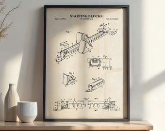 Track Starting Block Patent Wall Art | DIGITAL DOWNLOAD | #1004BV
