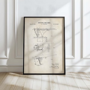 Diving Wall Art | Diving Board Patent Art Print | Competitive Diver Room Decor | Swimming & Diving Art | PRINTABLE DIGITAL DOWNLOAD | 1231V