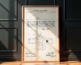 Vintage Airplane Blueprint, Printable Antique Aviation Art, Digital ...