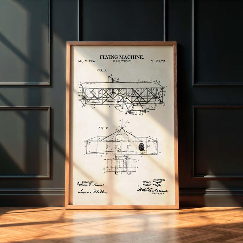 Airplane Patent Art Print | Vintage Aviation Decor | DIGITAL DOWNLOAD ...
