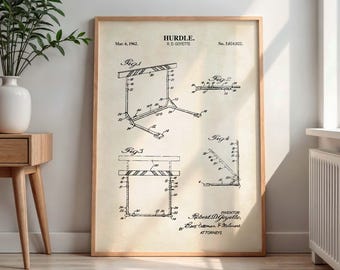 Hurdle Patent Print | Track & Field Wall Art | DIGITAL DOWNLOAD | 1005BV