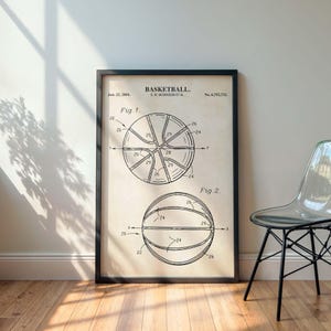 Basketball Poster Wall Art | Basketball Patent Art Print | Basketball Player Gift | PRINTABLE DIGITAL DOWNLOAD | #1068V
