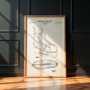 Hockey Skate Patent Art Print | Hockey Wall Art | Hockey Room Decor | PRINTABLE DIGITAL DOWNLOAD | 1150V