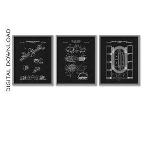 Track and Field Wall Art | Track Diagram, Track Shoe and Starting Block Patent Prints | Chalkboard Prints | PRINTABLE DIGITAL DOWNLOAD