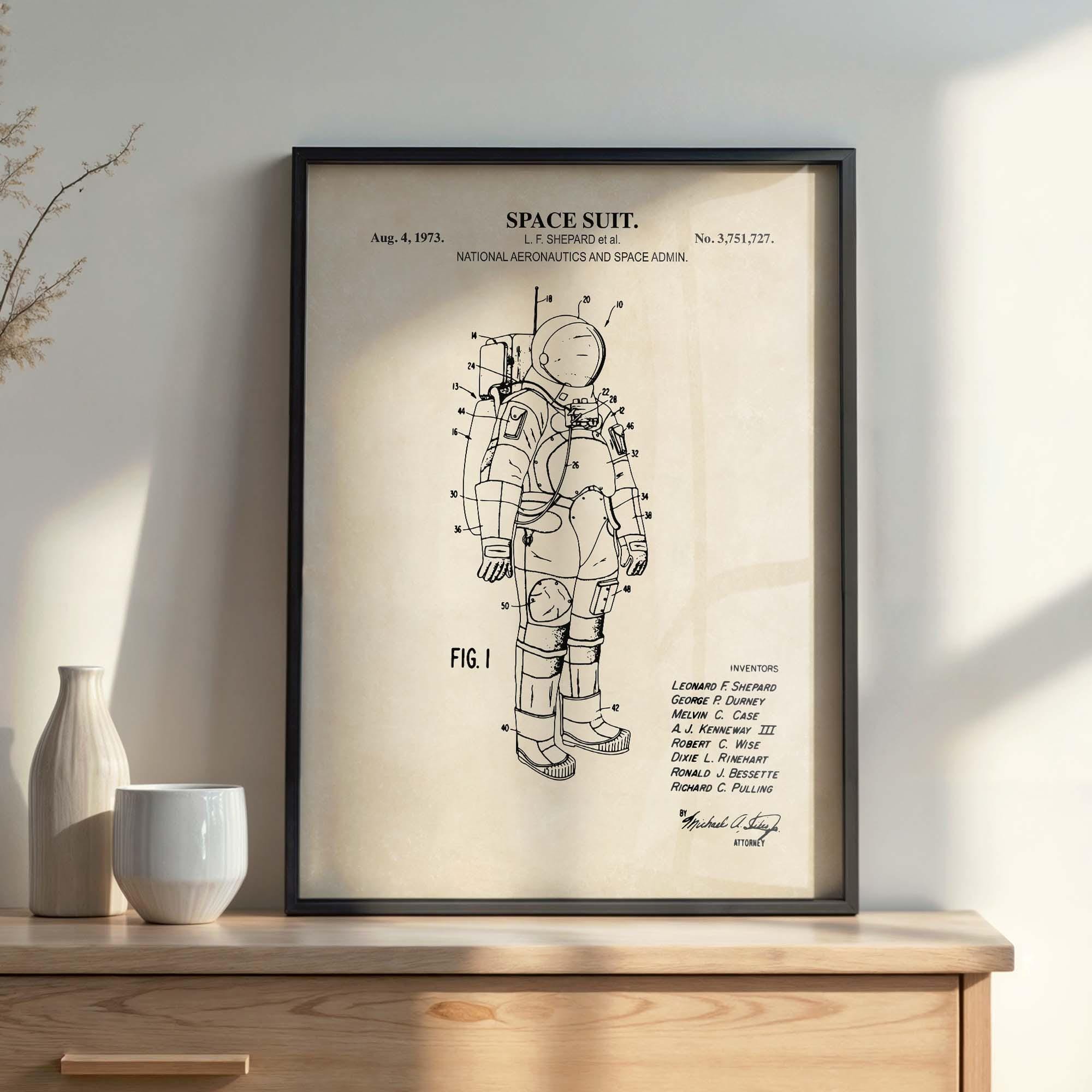 Space Suit Patent Print Art | Astronaut Wall Art Poster | DIGITAL ...