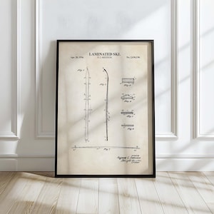 Ski Wall Art Poster | Laminated Ski Patent Print | Winter Skiing Poster | Sports Room Art | PRINTABLE DIGITAL DOWNLOAD | 1045V