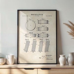 Hockey Puck Wall Art | Hockey Patent Art Poster | Instant Hockey Decor | PRINTABLE DIGITAL DOWNLOAD | 1152V