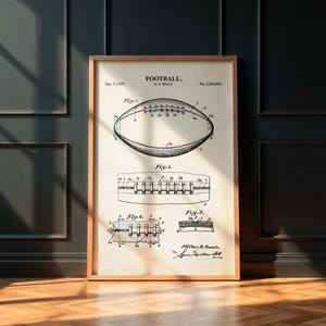 Football Wall Art Poster | Football Patent Art Print | Football Decor | Sports Room Art | PRINTABLE DIGITAL DOWNLOAD | #1144V