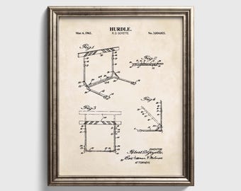 Hurdle Wall Art  | Track & Field Patent Print | Ready to Frame Print