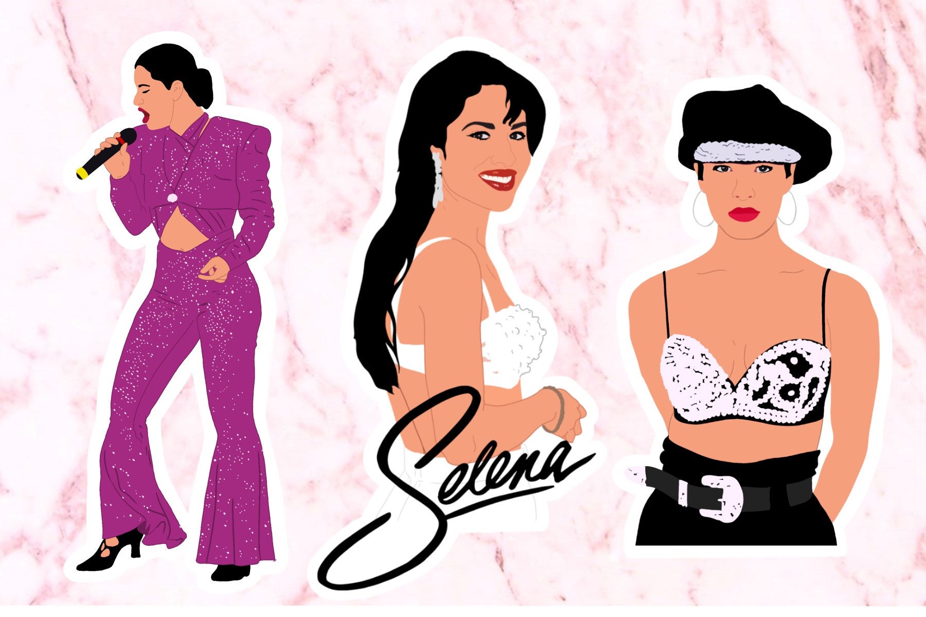 4. Selena Quintanilla nail art stickers - wide 8