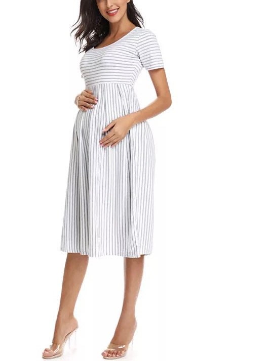 Womens Summer Casual Striped Maternity Dress Short Sleeve - Etsy