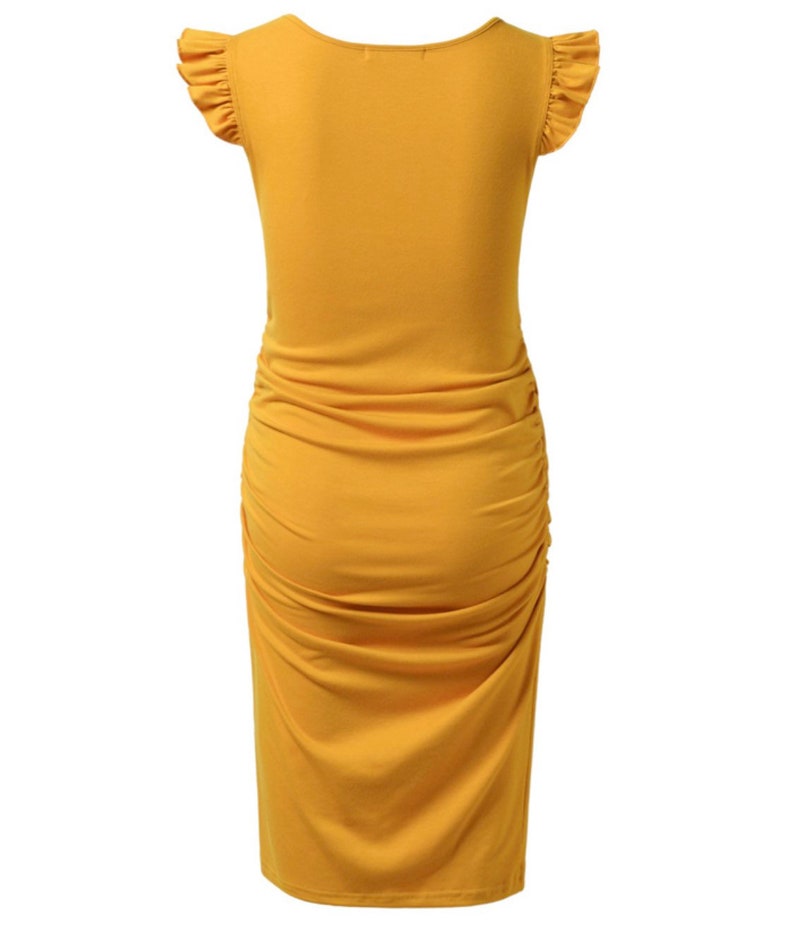 Maternity Bodycon Dress Summer Stretchy Flying Sleeve Ruched Etsy