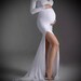 White Maternity Dress for Photography Props Elegant Pregnancy Clothes Pregnancy Dress Pregnant Photo Shoot Clothing~ K&B 