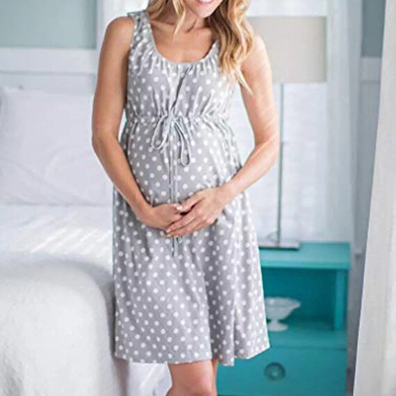 Women Maternity Dress Plus Size Nursing Nightgown Nightdress Etsy